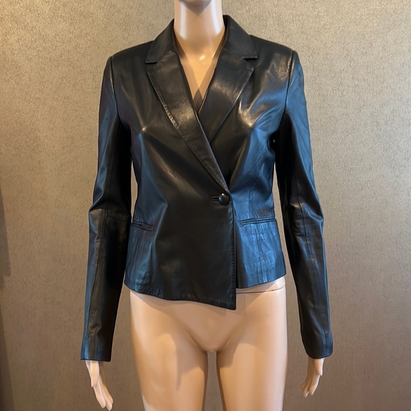 J Brand Black Leather Jacket/ Blazer - Picture 1 of 10